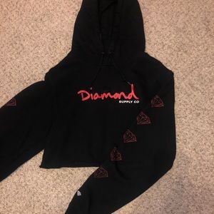 Diamond cropped hoodie